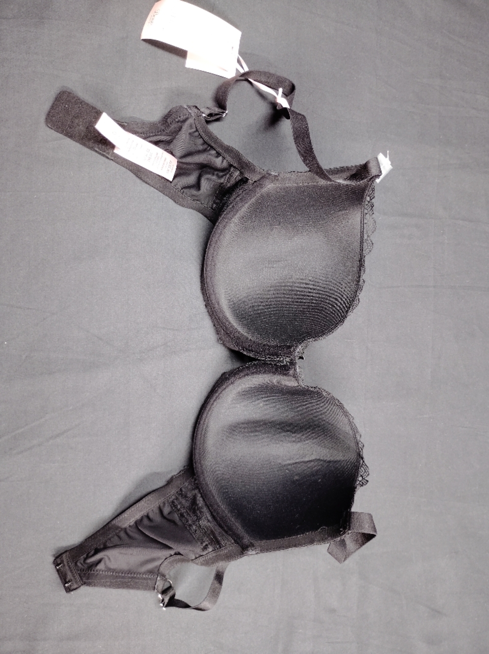 Boux Avenue 32ff Black Lace Plunge Bra with Center Accent - Picture 6 of 7